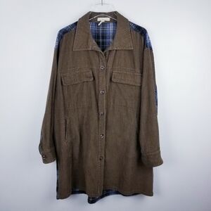 Gilded Intent Corduroy Fleece Plaid Shacket